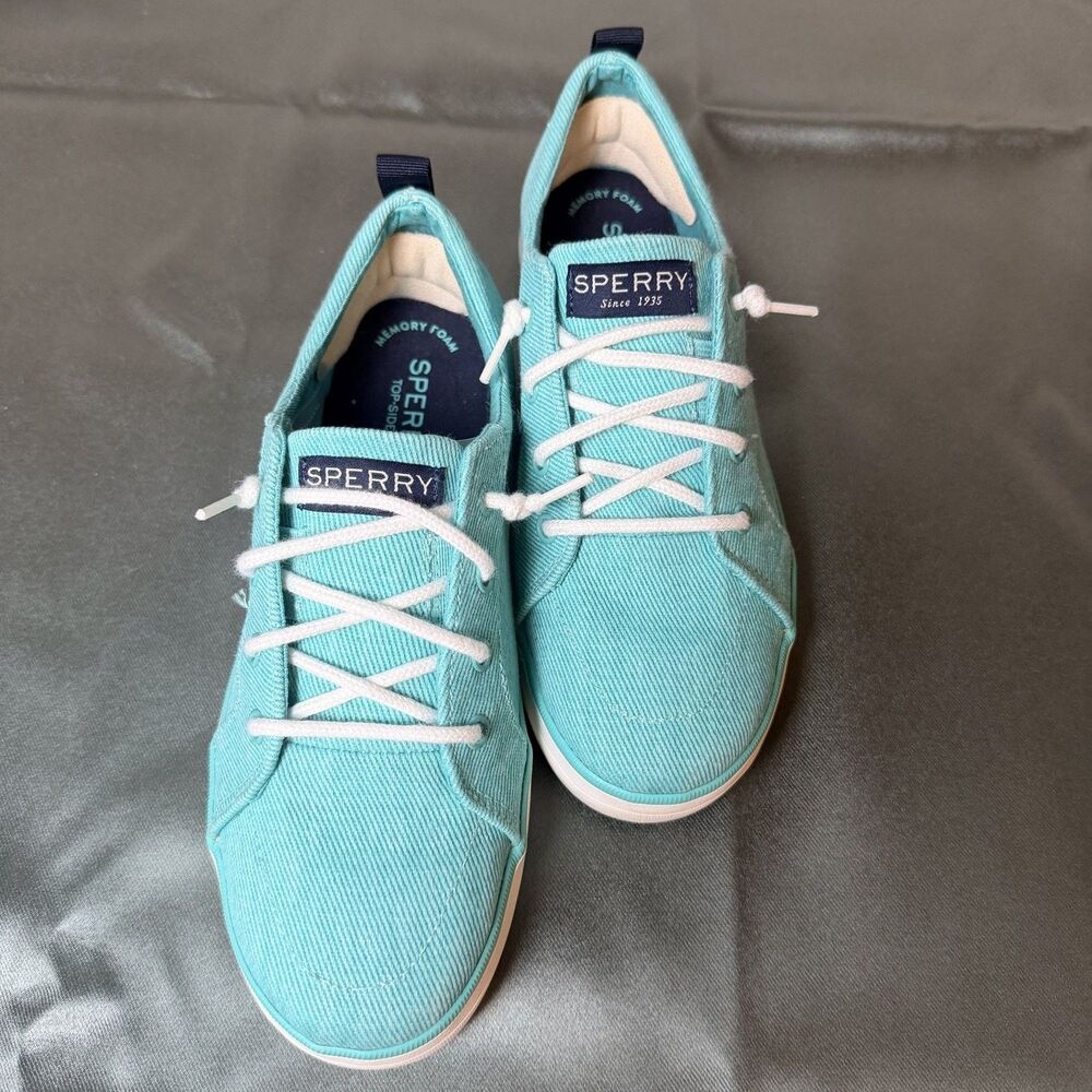 Sperry Crest Vibe Womens Blue Slip-on Walking, Casual Sneakers Memory Foam Y2K